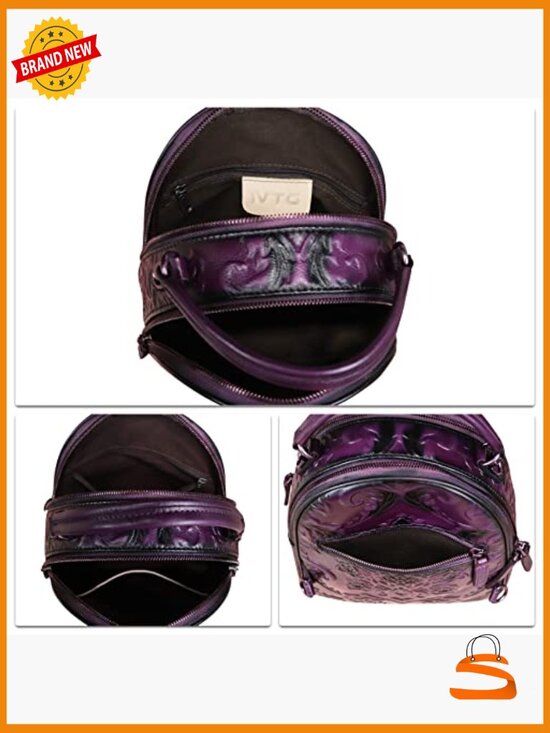 Genuine Leather Backpack Crossbody Shoulder Bag Vintage Rucksack Daypack main image 4